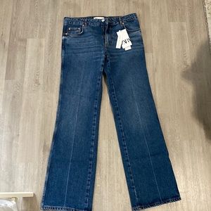 Zara full length mid rise flare jeans